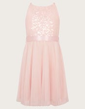 Keita Embellished Plisse Dress, Pink (PINK), large