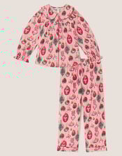 Christmas Bauble Print Long Pyjamas Set, Pink (PINK), large