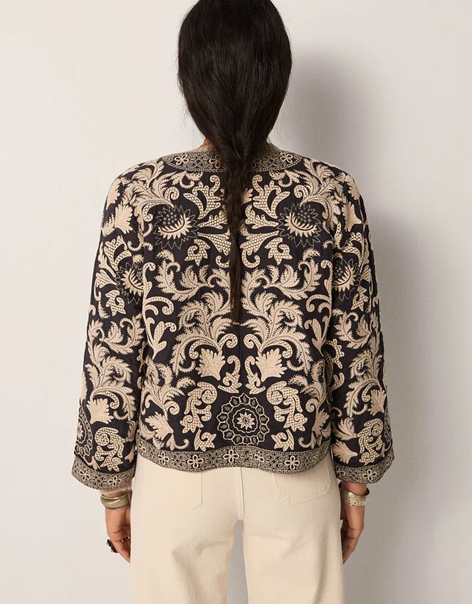 Maison Hotel Balani Ornate Print Jacket, Black (BLACK), large
