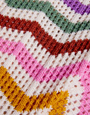 Zigzag Stripe Crochet Culotte Trousers, Multi (MULTI), large