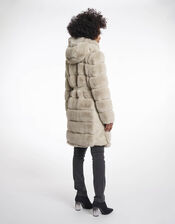 Rino & Pelle Bridget Faux Fur Puffer Coat, Camel (BEIGE), large