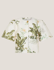 Anne Floral Puff Sleeve Jacket, Cream (CREAM), large