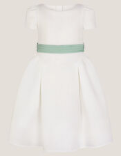 Polly Cap Sleeve Bow Party Dress, Ivory (IVORY), large