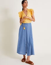 Tierra Midi Skirt, Blue (DENIM BLUE), large