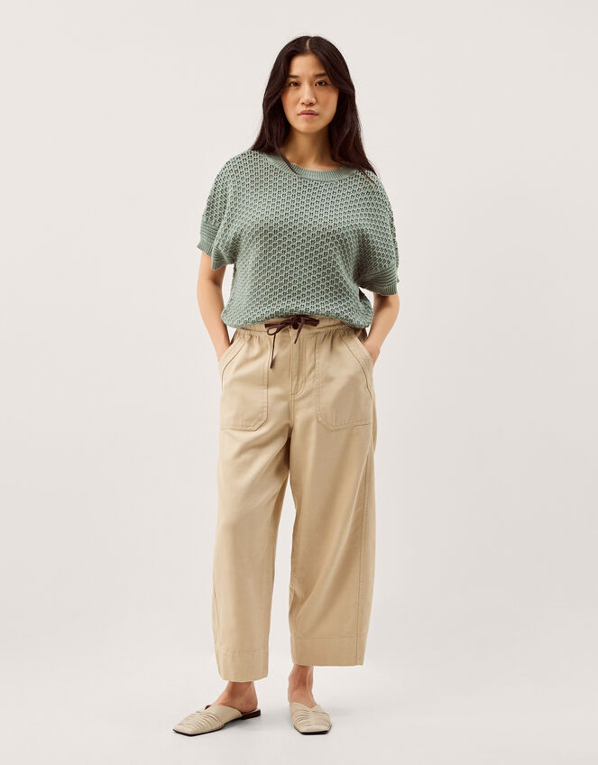 Siara Short Sleeve Knit Jumper, Green (GREEN), large