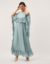 Jodie Ruffle Cape Chiffon Maxi Dress, Blue (PALE BLUE), large