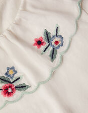 Embroidered Collar Top, Ivory (IVORY), large