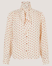 Esme Polka Dot Shirt & Scarf , Ivory (IVORY), large