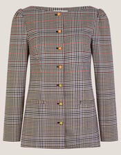 Carmen Check Print Jacket, Natural (NATURAL), large