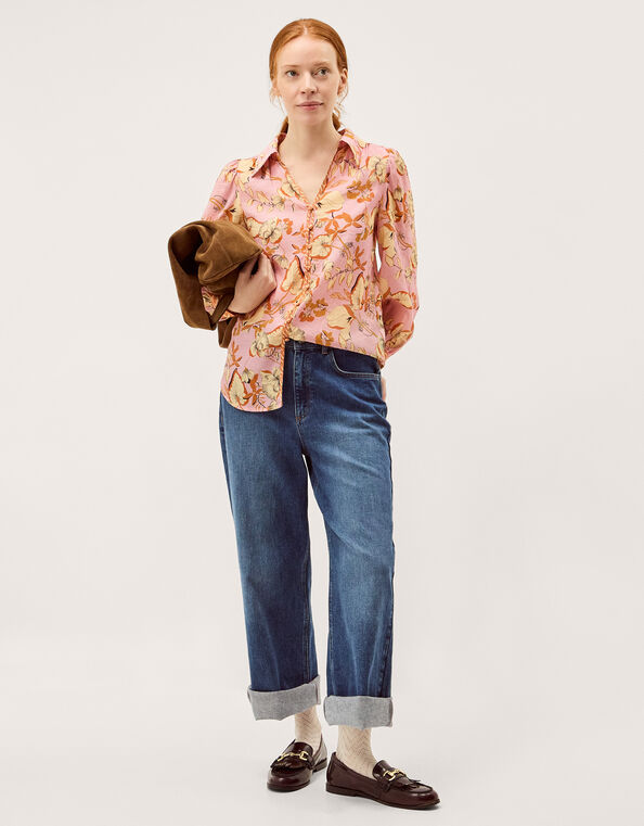 Isabella Floral Print Blouse, Purple (LILAC), large