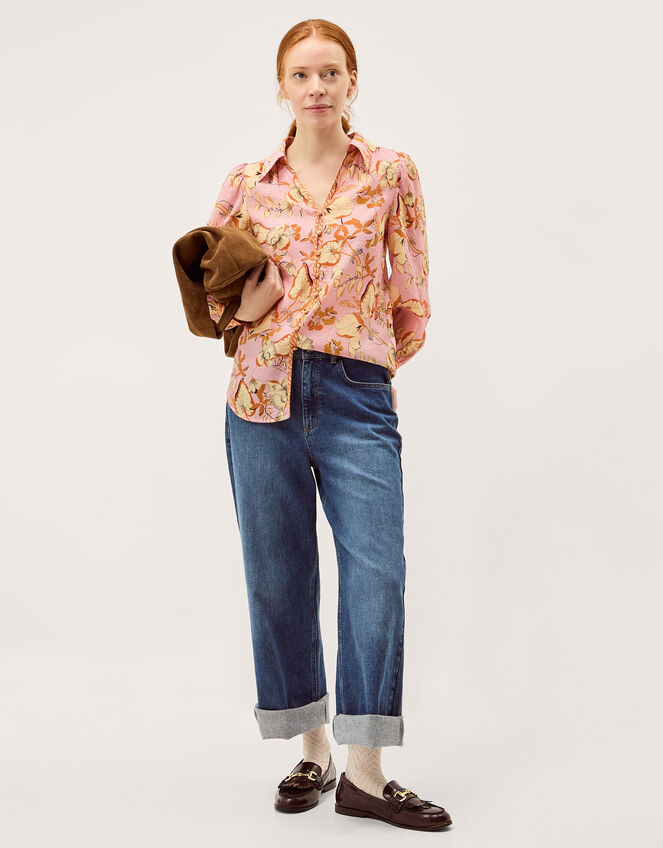 Isabella Floral Print Blouse, Purple (LILAC), large