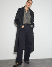 Arielle Sheer Ditsy Floral Blouse, Black (BLACK), large