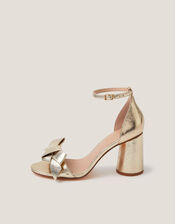 Emer Bow Metallic Heels, Gold (GOLD), large