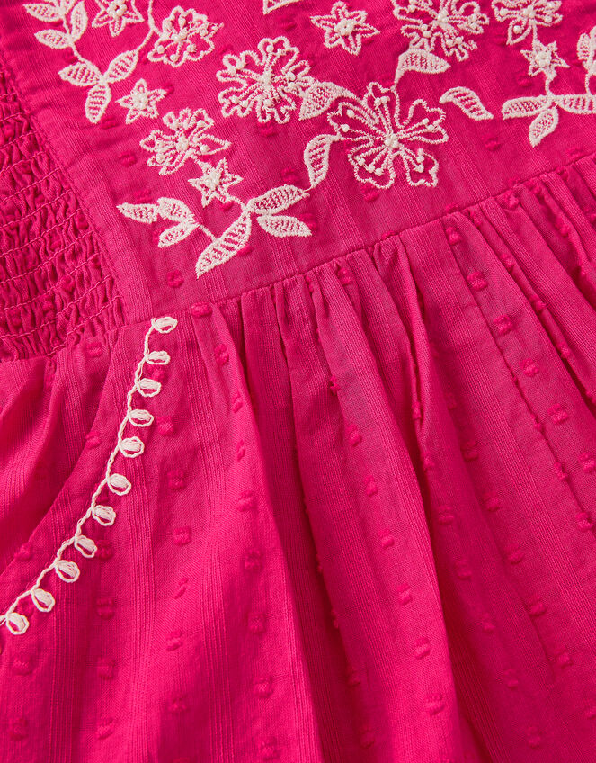 Floral Print Embroidered Playsuit, Pink (PINK), large