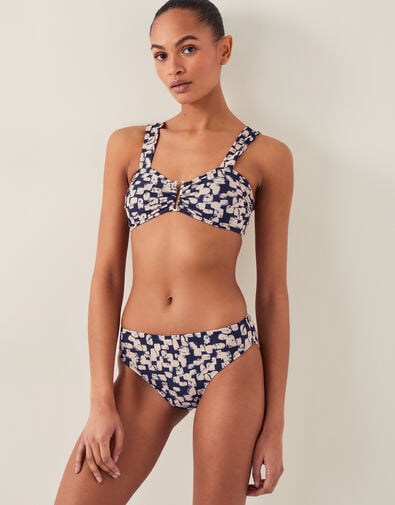 Ania Abstract Print Bikini Top, Black (BLACK), large