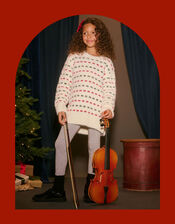 Hatley Christmas Knit Jumper, Ivory (IVORY), large