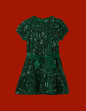 Hatley Sequin Velvet Party Dress, Green (GREEN), large