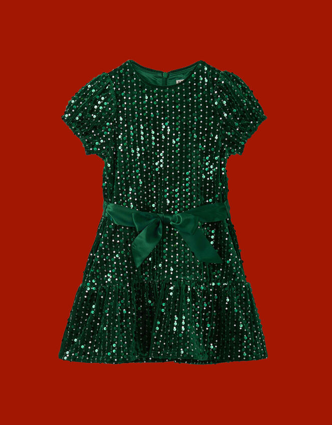 Hatley Sequin Velvet Party Dress, Green (GREEN), large