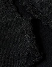Maeve Sparkle Scallop Cardigan, Black (BLACK), large