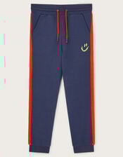 Washed Side Stripe Joggers, Blue (BLUE), large