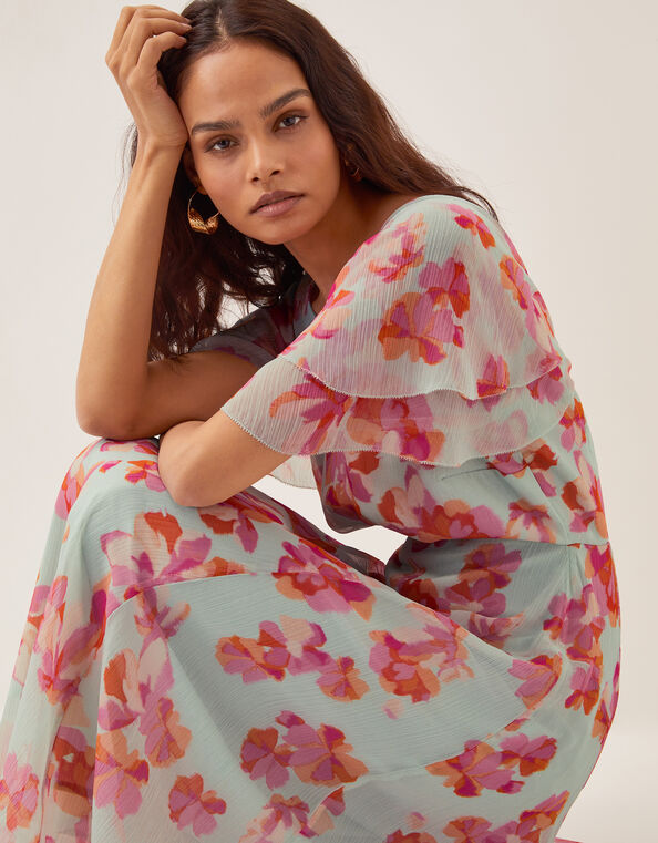 Marlene Floral Print Midi Dress, Green (MINT), large