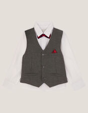 3-Piece Waistcoat & Shirt, Grey (GREY), large