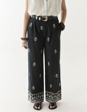 Maison Hotel Lolo Floral Straight-Leg Trousers, Black (BLACK), large