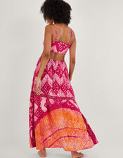 Bandhani Dye Print Maxi Dress, Pink (PINK), large