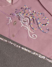 Sequin Unicorn Hoodie and Leggings Set, Purple (LILAC), large