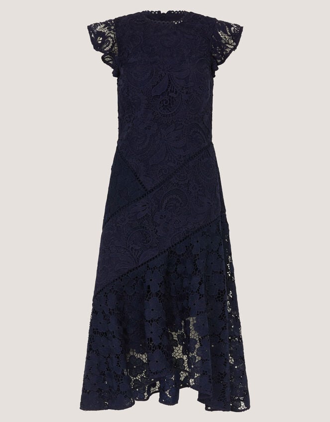 Gina Floral Lace Midi Dress, Blue (NAVY), large