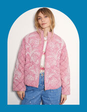 East Embroidered Quilted Jacket, Pink (BLUSH), large