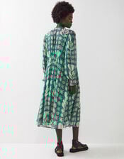 East Charlize Printed Pintuck Midi Dress, Green (GREEN), large