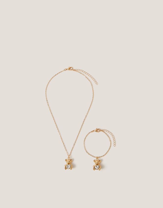 Teddy Bear Necklace & Bracelet Set, , large