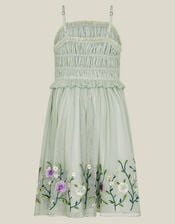 Sloan Tulle Embroidered Party Dress, Green (SAGE), large