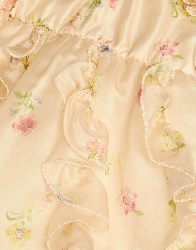 Baby Ditsy Floral Ruffle Party Dress, Yellow (LEMON), large
