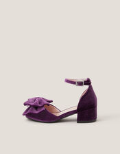 Velvet Bow Two-Part Heels, Purple (PURPLE), large