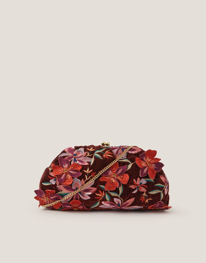 Josie Floral Embellished Clutch Bag, , large