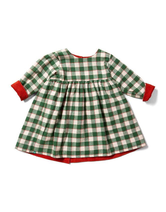 Little Green Radicals Reversible Check Dress, Red (RED), large