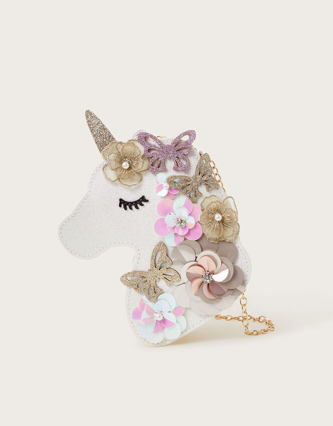 Ella Sequin Flower Unicorn Bag, , large