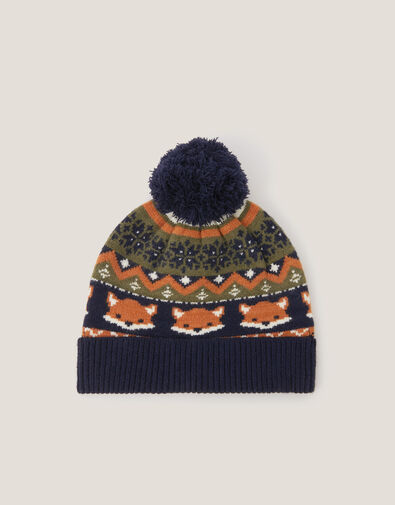 Fox Knit Beanie Hat, Multi (MULTI), large