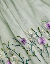 Sloan Tulle Embroidered Party Dress, Green (SAGE), large