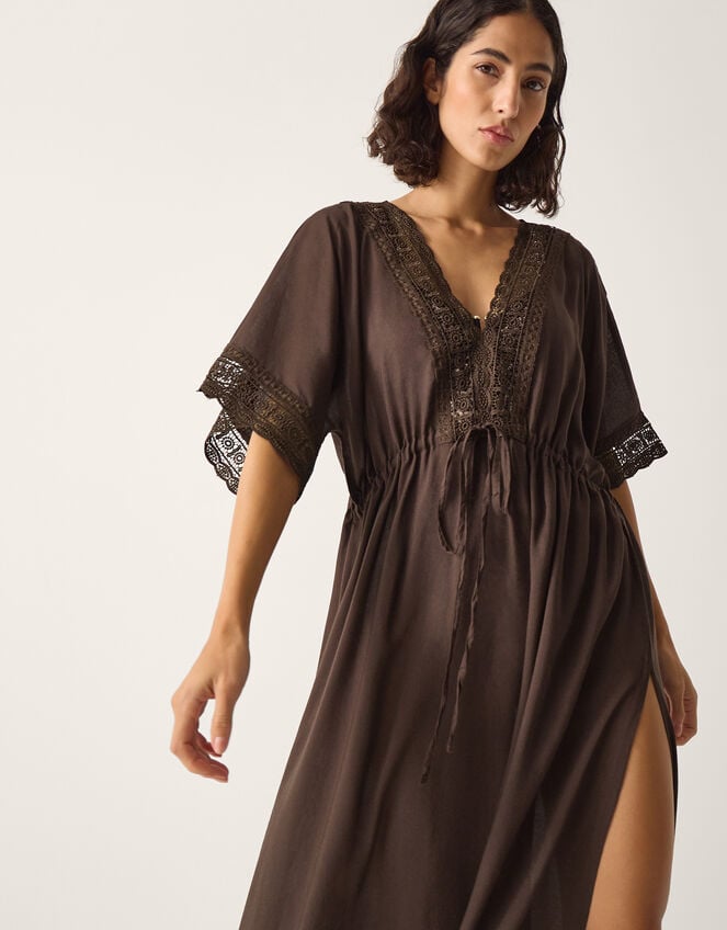 Cali Crochet Cover Up, Brown (CHOCOLATE), large