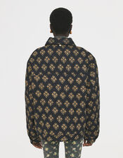 Antik Batik Chino Oversized Floral Quilted Jacket, Black (BLACK), large