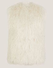 Maeve Shaggy Faux Fur Gilet, Ivory (IVORY), large