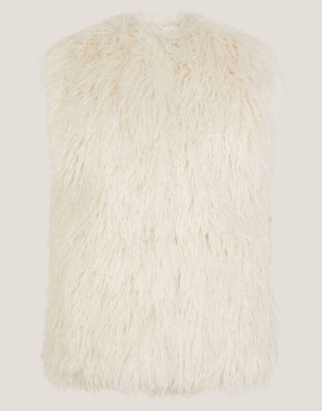 Maeve Shaggy Faux Fur Gilet, Ivory (IVORY), large