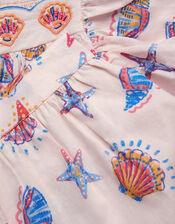 Shell Print Top & Shorts Set, Ivory (IVORY), large