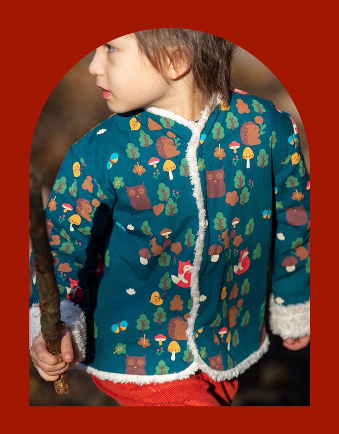 Little Green Radicals Reversible Forest Jacket, Green (GREEN), large