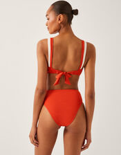 Sabrina Two Tone High Waist Bikini Bottoms, Orange (RUST), large