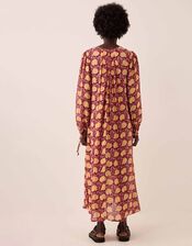 East Zinnia V-Neck Floral Print Midi Dress, Red (BERRY), large