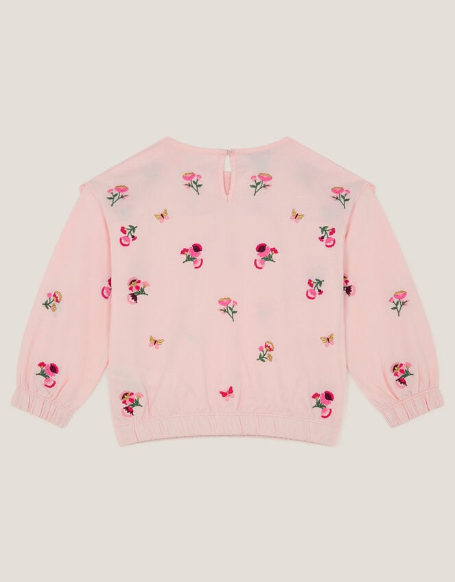 Floral Broderie Bow Sweatshirt, Pink (PINK), large